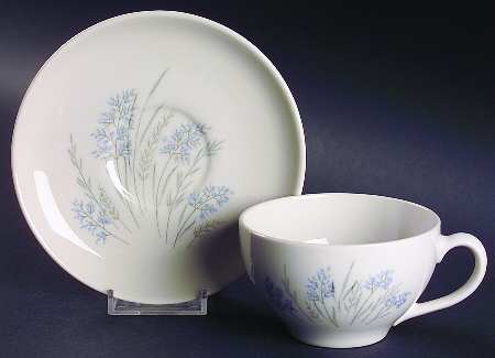 Blue Grass Flat Cup & Saucer Set