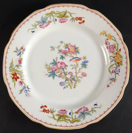 Bombay (Yellow Trim, White Body) 12" Chop Plate (Round Platter) by Syracuse