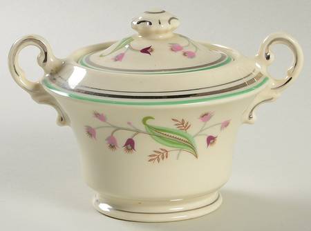 Coralbel (Virginia Shape, Platinum Trim) Sugar Bowl & Lid