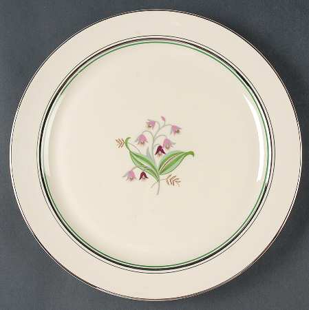 Coralbel (Virginia Shape, Platinum Trim) 12" Chop Plate (Round Platter)