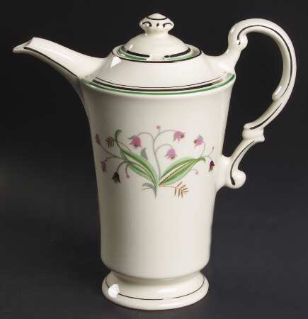 Coralbel (Virginia Shape, Platinum Trim) Coffee Pot & Lid