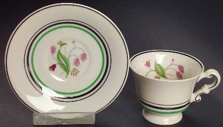 Coralbel (Virginia Shape, Platinum Trim) Footed Demitasse Cup & Saucer Set
