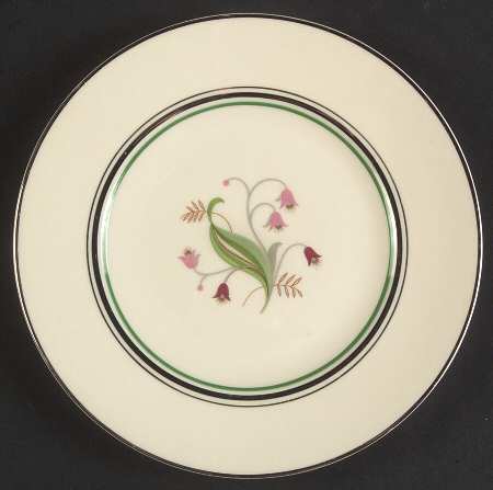 Coralbel (Virginia Shape, Platinum Trim) Dessert/Pie Plate