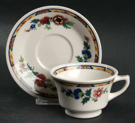 Dewitt Clinton (Pilgrim) Footed Cup & Saucer Set