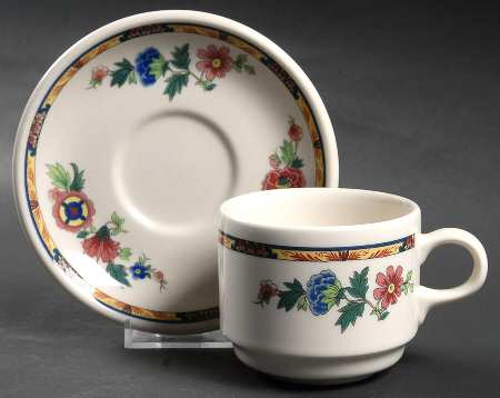 Dewitt Clinton (Pilgrim) Footed Cup & Saucer Set