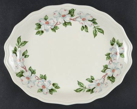 Dogwood (Restaurant, Scalloped, No Trim) 9" Oval Serving Platter