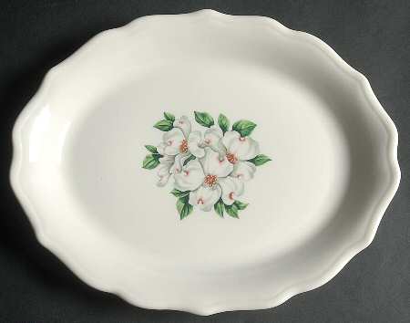 Dogwood (Restaurant, Scalloped, No Trim) 11" Oval Serving Platter