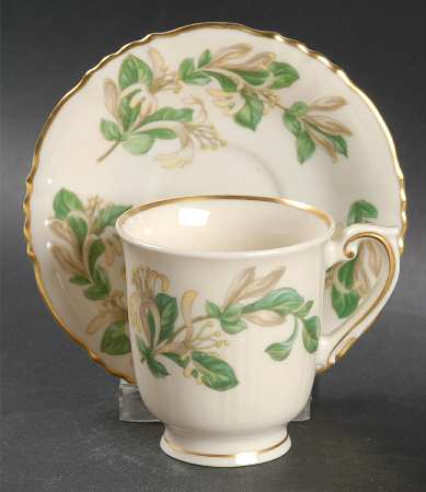 Honeysuckle Footed Demitasse Cup & Saucer Set