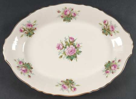 June Rose 14" Oval Serving Platter by Syracuse