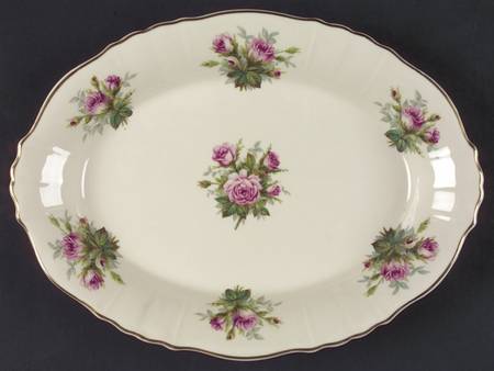 June Rose 12" Oval Serving Platter by Syracuse