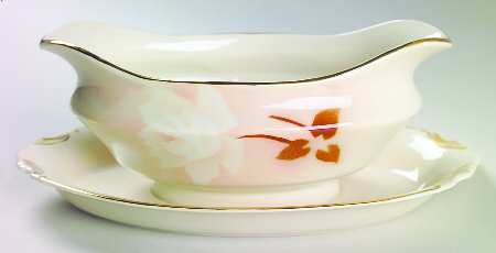 Madam Butterfly Gravy Boat with Attached Underplate