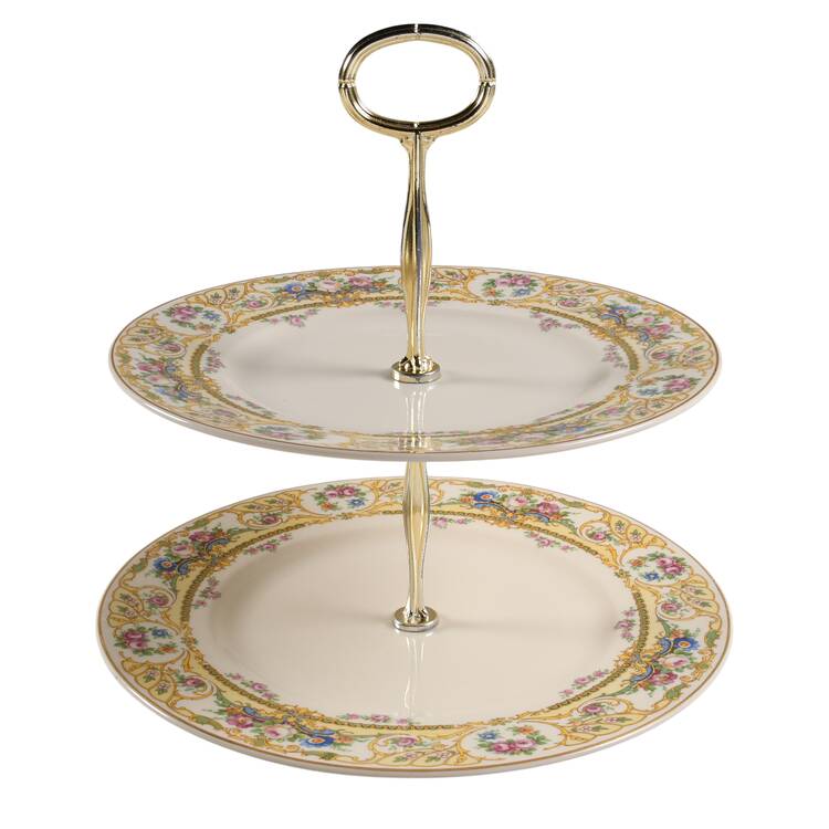 Rose Marie 6 5/8"-10"  2 Tiered Serving Tray (Dp, Sp) HC