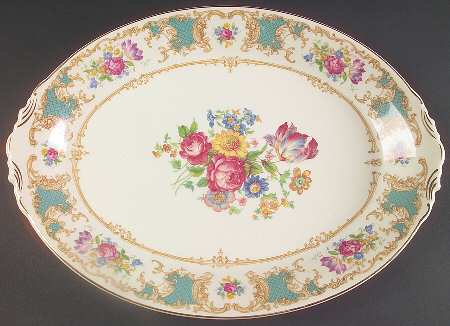 Romance Green 16" Oval Serving Platter