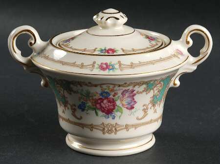 Romance Green Sugar Bowl & Lid