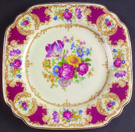 Romance Maroon Square Salad Plate