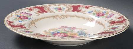 Romance Maroon Large Rim Soup Bowl