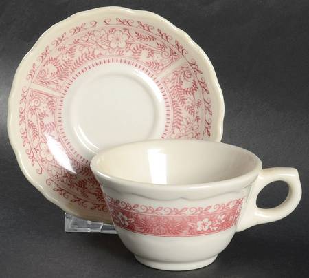 Strawberry Hill Pink Flat Cup & Saucer Set