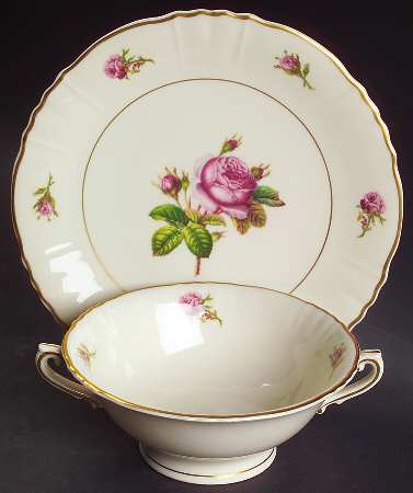 Victoria Footed Cream Soup Bowl & Saucer Set