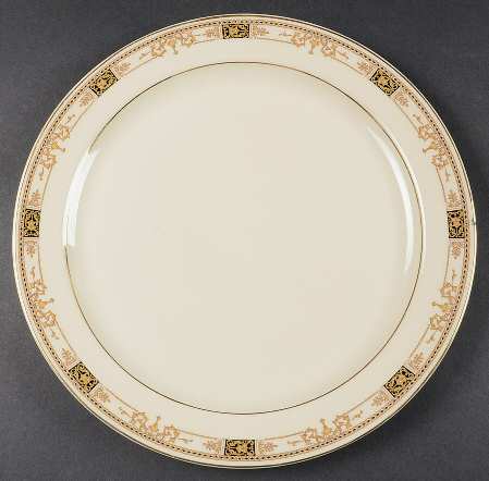 Webster (Old Ivory, Gold Trim) 12" Chop Plate (Round Platter)
