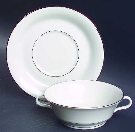 Yorktown Flat Cream Soup Bowl & Saucer Set