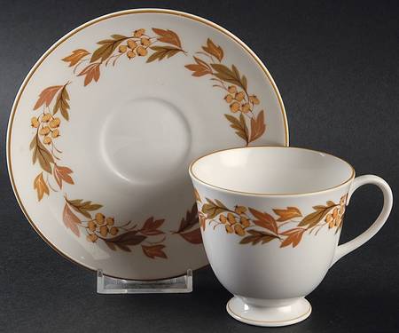Autumn Leaf Footed Cup & Saucer Set by Susie Cooper