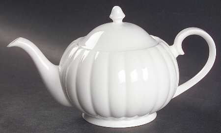 White Flute Mini Teapot & Lid
