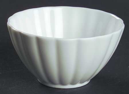 White Flute Mini Open Sugar Bowl