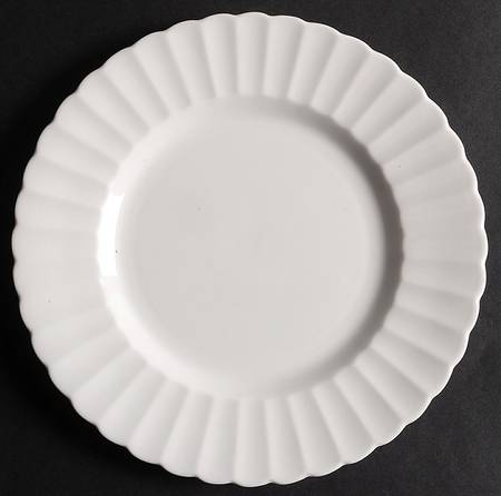 White Flute Salad Plate