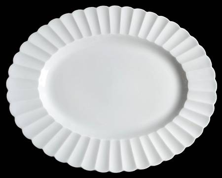 White Flute 15" Oval Serving Platter by Susie Cooper
