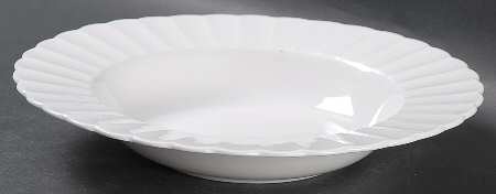 White Flute Rim Soup Bowl