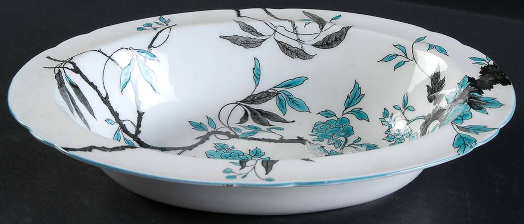 Chippendale Turquoise 9" Oval Vegetable Bowl by Shelley
