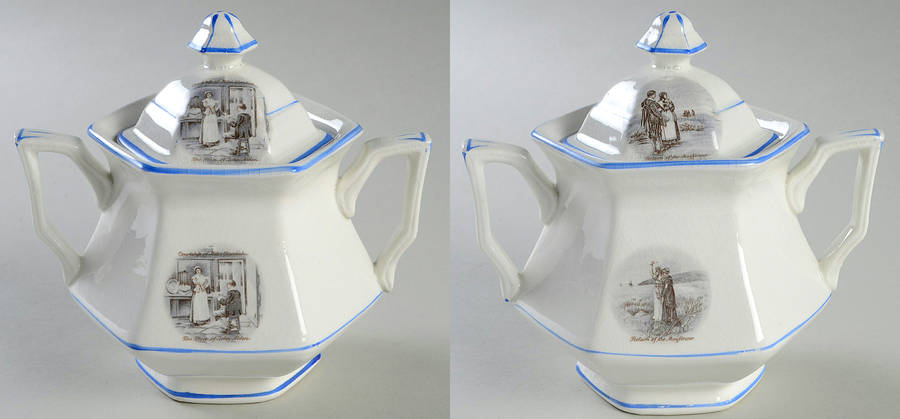Courtship of Miles Standish Sugar Bowl & Lid