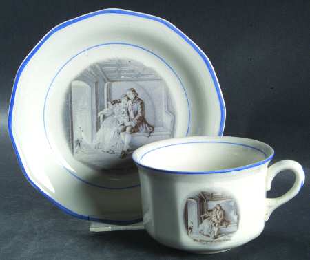 Courtship of Miles Standish Flat Cup & Saucer Set