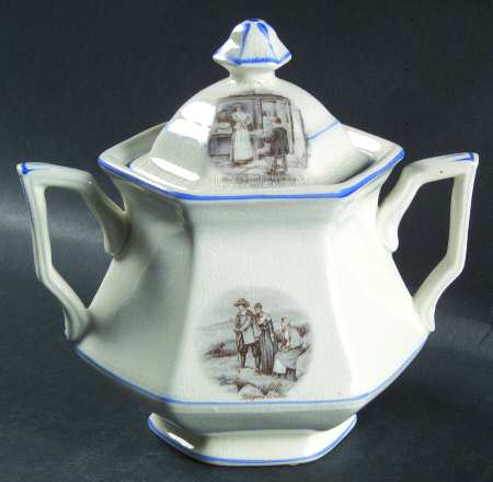 Courtship of Miles Standish Sugar Bowl & Lid