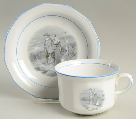 Courtship of Miles Standish Flat Cup & Saucer Set