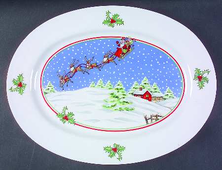 Home For The Holidays 14" Oval Serving Platter