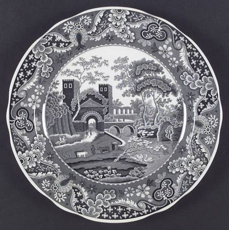 Archive Collection Black Dinner Plate by Spode