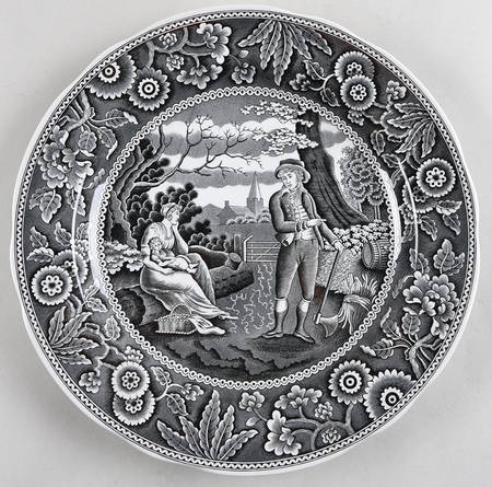 Archive Collection Black Dinner Plate by Spode