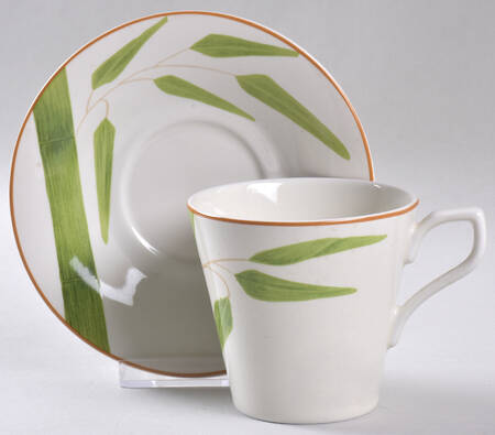 Bamboo Flat Cup & Saucer Set