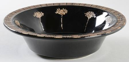 Cornflowers Black Rim Soup Bowl by Sasaki
