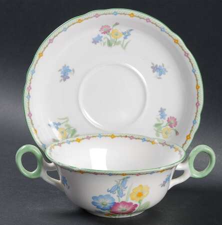 Wild Flowers Flat Cream Soup Bowl & Saucer Set