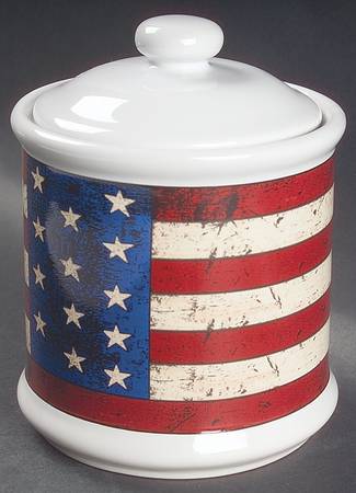 Colonial (Black Trim) Medium Canister & Lid