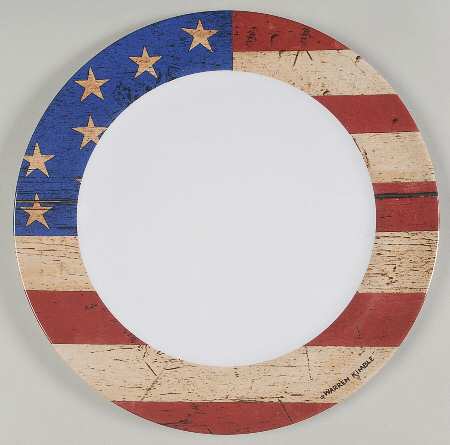 Colonial (Black Trim) Plastic Dinner Plate