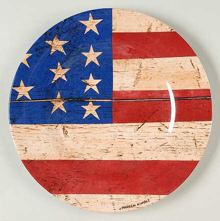 Colonial (Black Trim) Melamine Salad Plate