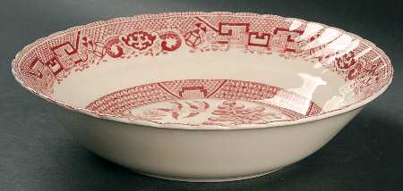 Old Willow Pink 9" Round Vegetable Bowl