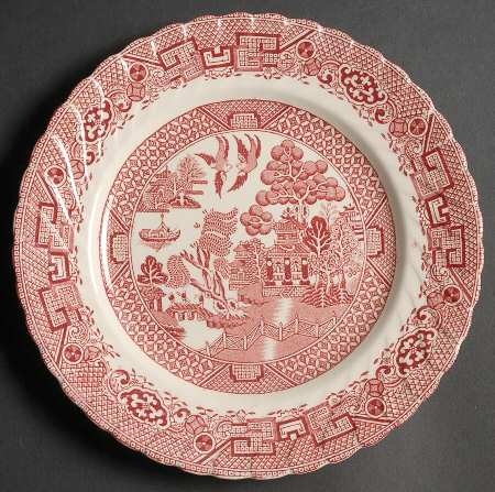 Old Willow Pink Luncheon Plate