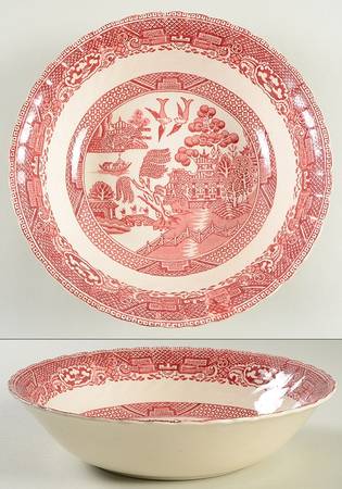 Old Willow Pink 8" Round Vegetable Bowl