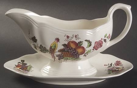 Cherry Picker Gravy Boat with Attached Underplate