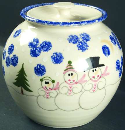 Snowman Family Cookie Jar & Lid