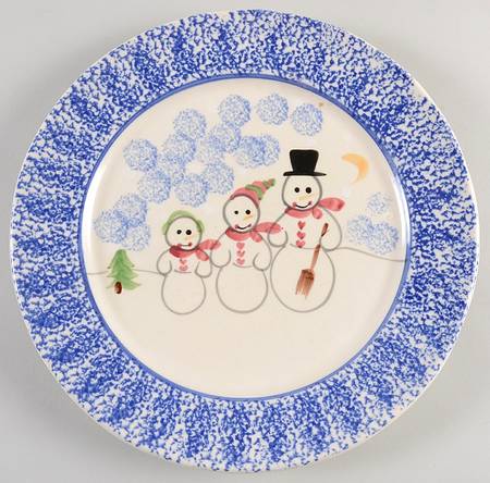 Snowman Family Large Dinner Plate